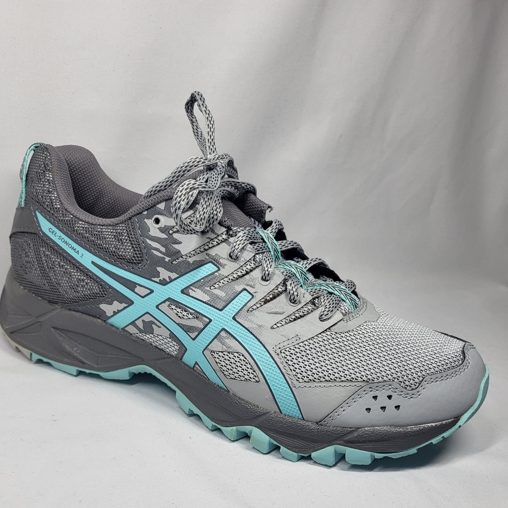 Asics Gray and Teal Men's Slip-On Trainer